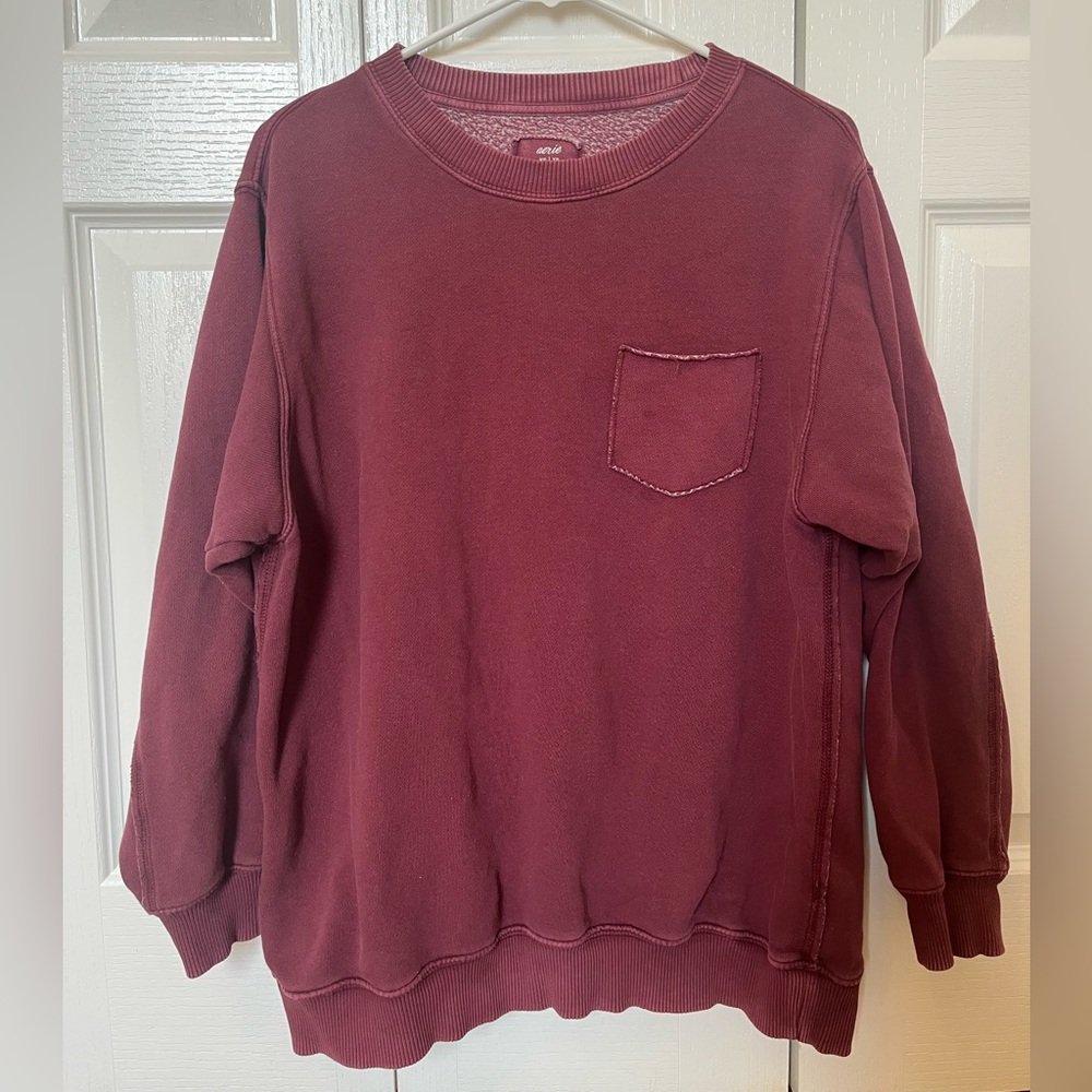 Aerie Burgundy Crewneck Sweatshirt